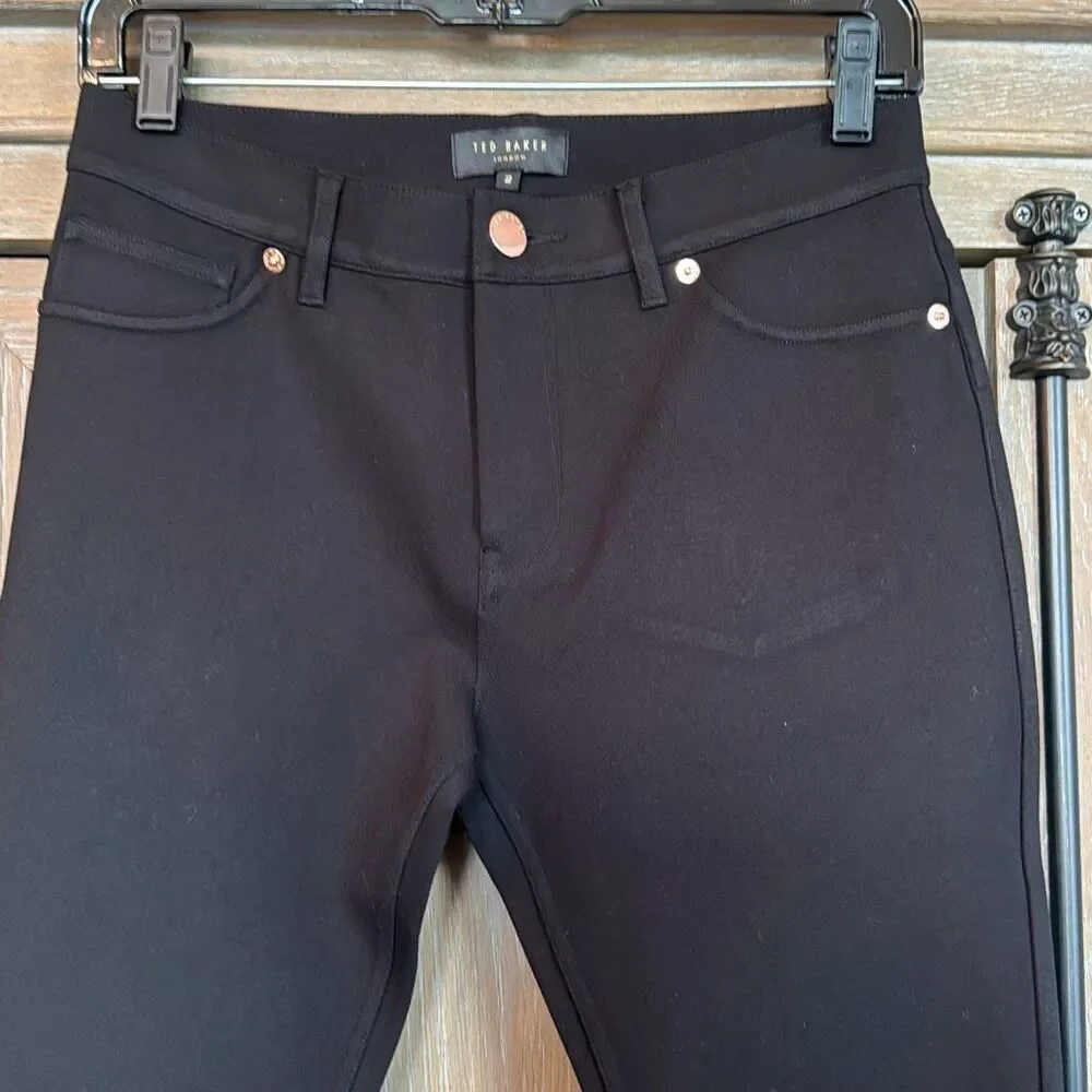 Ted Baker London 'Fioni' Black Zip Skinny Jeans size 2